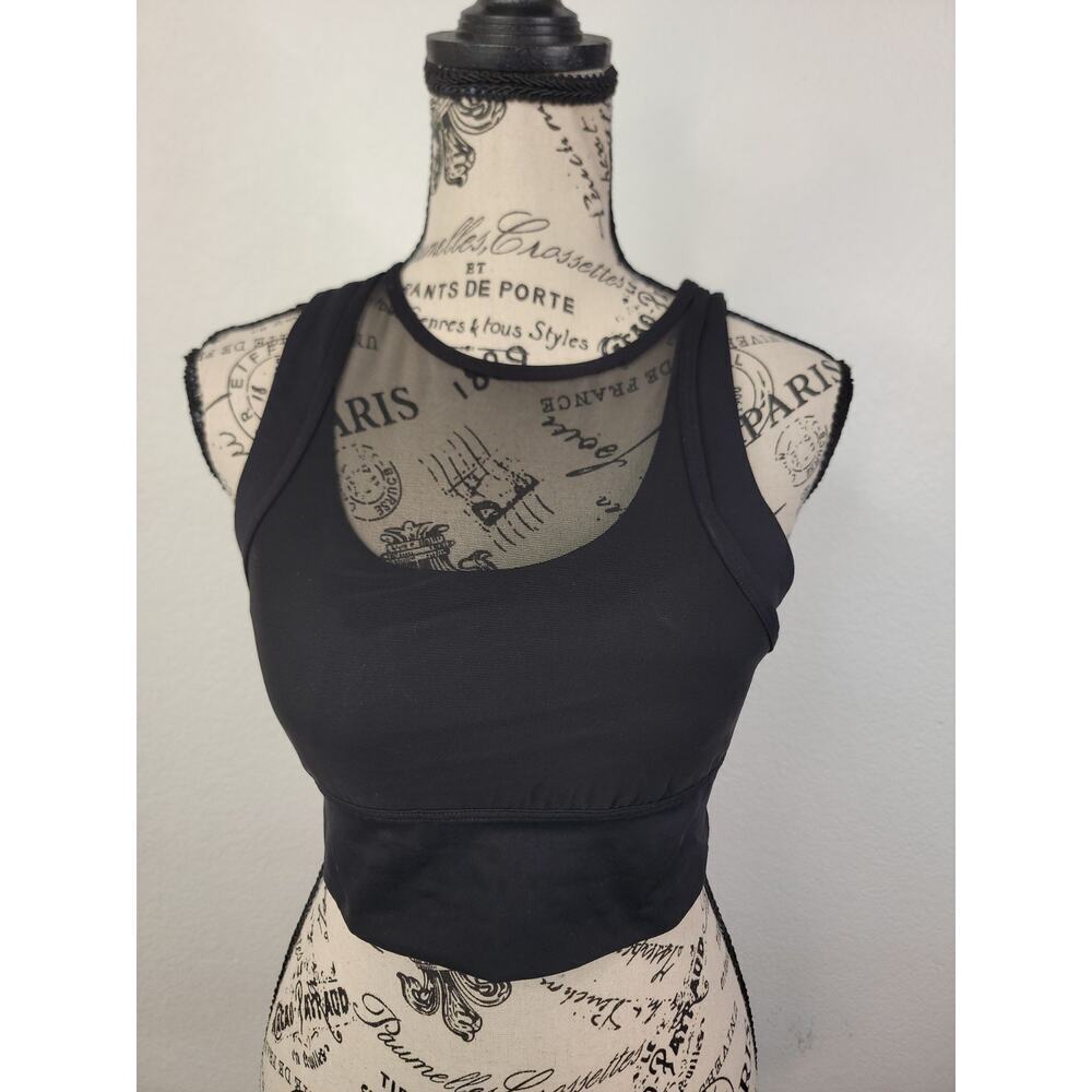 Lululemon Sport Bra Sz 6 Double Tap ll Mesh Overlaid Luxtreme Black W2AJYS